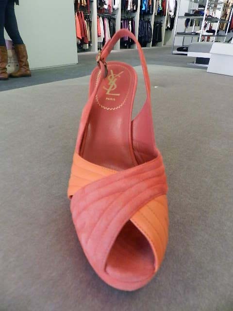 SAINT LAURENT 3580 YSL Palais 80 PPSback bambino scamossia sandalo ambra beige taglia 39 39 5