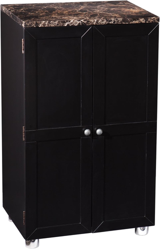 Cape Town Contemporary Bar Liquor and Wine Cabinet with Storage, Faux Marble Cou - Picture 4 of 8
