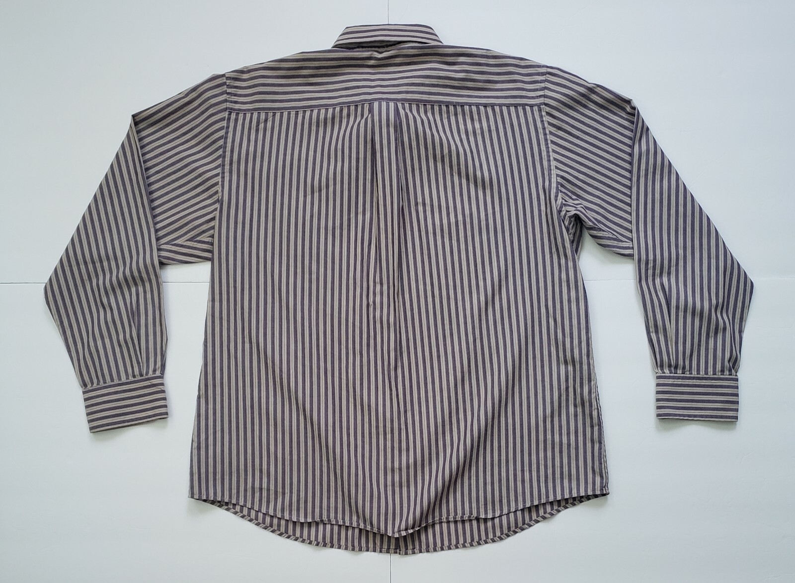 Dockers No Wrinkles Stain Defender Stripe Long Sleeve Brown Shirt XL GREAT SHIRT