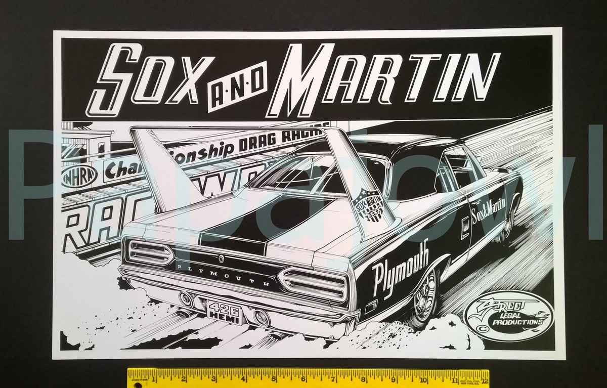 Sox Martin Drag Racing Hemi Plymouth Superbird Mopar Art Print