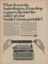 1965 Smith-Corona Portable Typewriter Removable Roller Galaxie VINTAGE PRINT AD