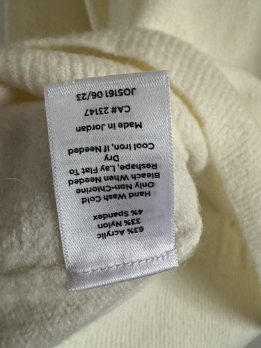 Maglione donna Talbots maglia cavo taglia media petite girocollo bianco nuovo con etichette - Foto 6 di 8