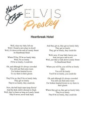 James Burton Signed Elvis Presley HEARTBREAK HOTEL Lyric Sheet Guitarist COA