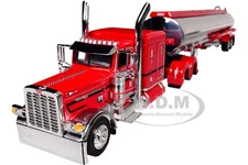 PETERBILT 389X SLEEPER W/TANK TRAILER "WAYNE" RED 1/64 BY DCP/FIRST GEAR 69-2000