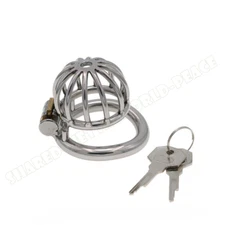 Male Lock Ring Chastity Device Stainless Steel Cage Chastity Lock Outdoor Wear