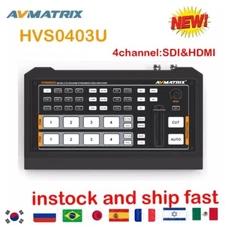 Avmatrix HVS0403U Micro 4-Channel SDI & HDMI Audio Video Switcher for Streaming