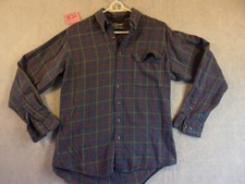 Vintage Sears  Roebuck Long Sleeve Shirt Sz M Flannel Plaid Cotton Acrylic