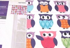 OWLs Valance Trea Style Selections 50x15.5 Multi Color Childs Pink Purple Aqua