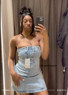 ZARA NEW WOMAN TRF STRAPLESS DENIM MINI Short DRESS BLUE S,L 9213/011 | eBay