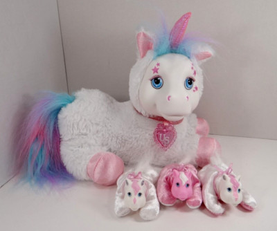 Unicorn Surprise Plush With 3 Babies White With Pink Blue Purple Mane 2017
