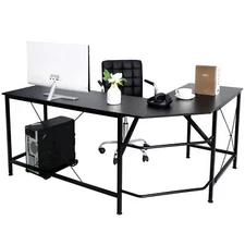 Computer Gaming Laptop Table L-Shaped Desk Corner Workstation Office Desk 66"