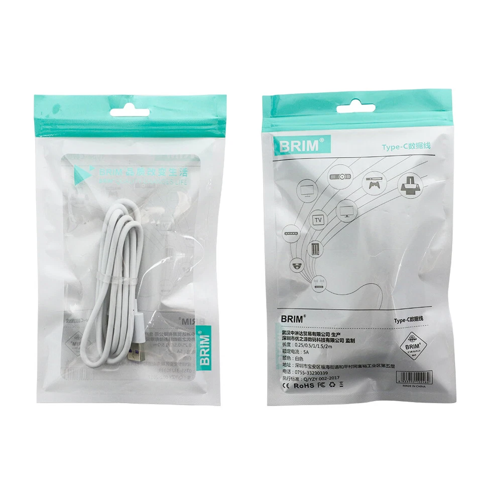 Cable de carga de datos USB-C cargador rápido largo de alta resistencia Samsung HUAWEI tipo C Foto 4 de 4