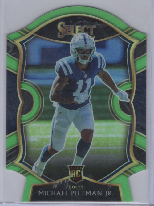 2020 Select Prizm Neon Green Die Cut #62 Michael Pittman Jr. - NM-MT
