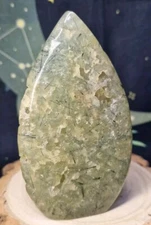 Beautiful Druzy Moss Prehnite Crystal Free Form 106mm 165g Healing Reiki Chakra