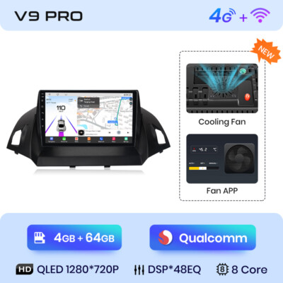 64GB Android 13 Autoradio GPS CarPlay Für Ford Kuga 2012-2018 Escape 2013-2016