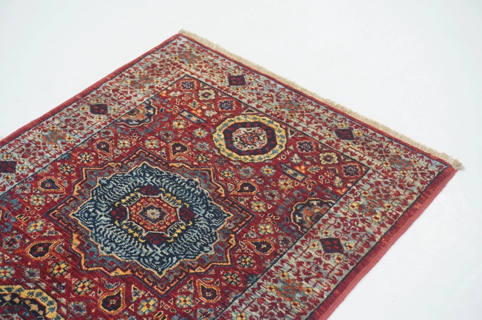 2 x 5 ft Red Turkish Mamluk Fine quality Hand knotted Medallion Runner Rug - Image 4 of 4