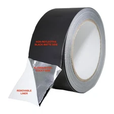 T.r.u. Af22ab Aluminum Foil Black Matte Tape Non Reflective With Acrylic Adhesiv