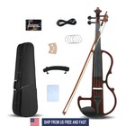 Electric Violin 4/4 Full Size 4 String Solid Wood Ebony Fittings with Case Bow
