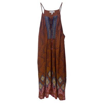 keyhole halter midi dress Monteau Bohemian dress, Women's Large Formal dress