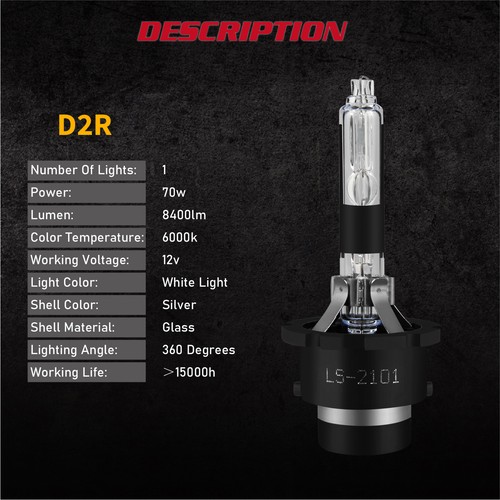 For Lexus GS400 1998-2000 2x D2R Xenon HID Headlight Low Beam Replace Bulbs 35W - Picture 2 of 10