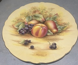Aynsley Orchard Goldteller 27cm geriffelter Rand Goldrand