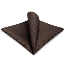SHLAXWING Silk Pocket Square for Men Plain Brown Handkerchief Hankies Hanky