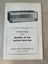 Genuine Model B-9B Audio Baton Operating Manual by Blonder-Tongue Laboratories