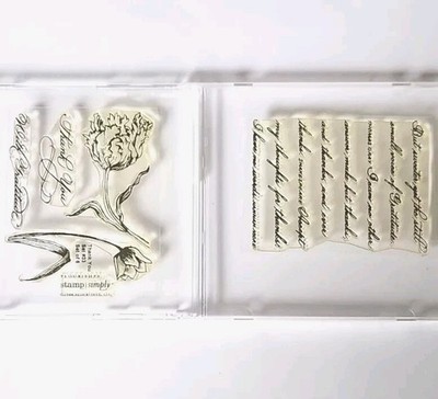 TULUP THANK YOU Flourishes Clear Stamps #33 Saying Flower Marcella Hawley abx166