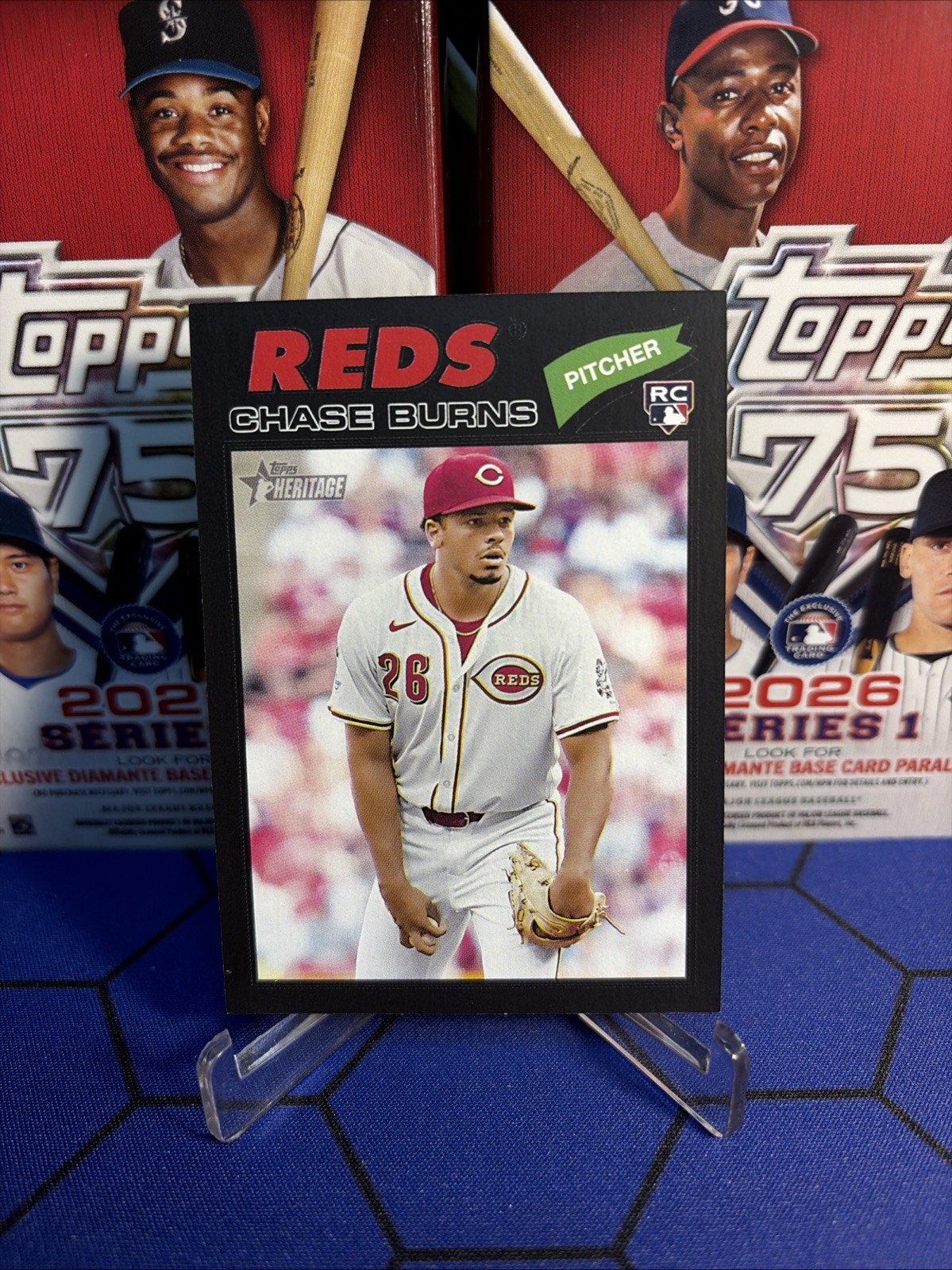 2026 Topps Heritage Chase Burns Black Border Parallel/50 #212 Reds RC-SSP-1:121