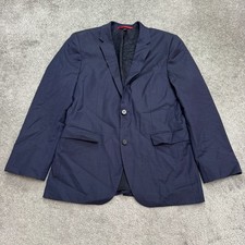 Hugo Boss Super100 Virgin Wool Slim Fit Suit Blazer Jacket Mens 40R Navy Blue