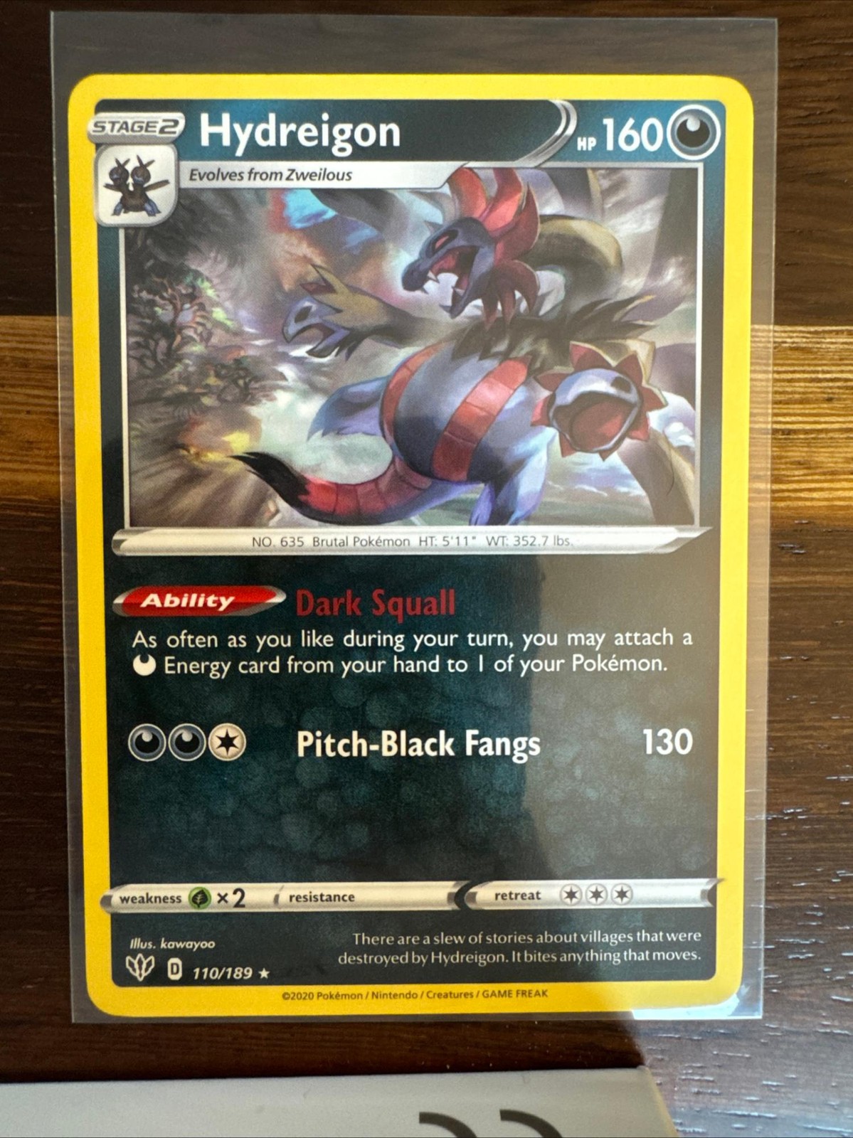 Hydreigon 110/189 Rare Darkness Ablaze Pokemon Near Mint