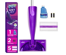 Swiffer WetJet Floor Mop Starter Kit - 1 Mop, 5 Pads, Cleaner Solution