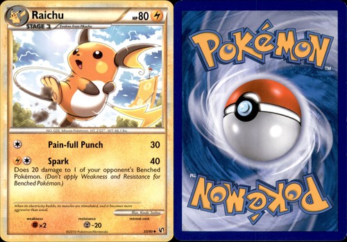 Raichu Regular 33/90 2010 Lightning LP Undaunted Uncommon