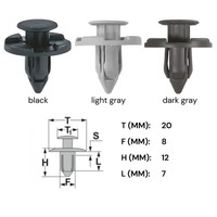 5X Verkleidung Clips Befestigung Klip Halter Spreizniet StoßStangen 8Mm Grau