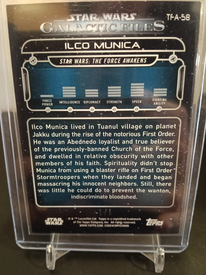 topps Galactic files Ilco Munica card 1/1 red - Image 2 of 2