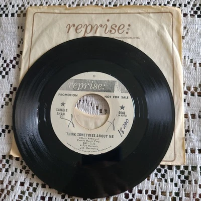 Sandie Shaw 45 RPM - Think Sometimes About Me / Hide All Emotion - Reprise PROMO - image 1 of 4