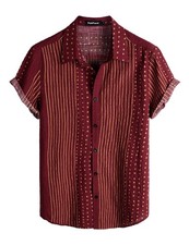 Mens Casual Short Sleeve Button Down Shirts Regular Fit Hawaiian Summer Shirt...
