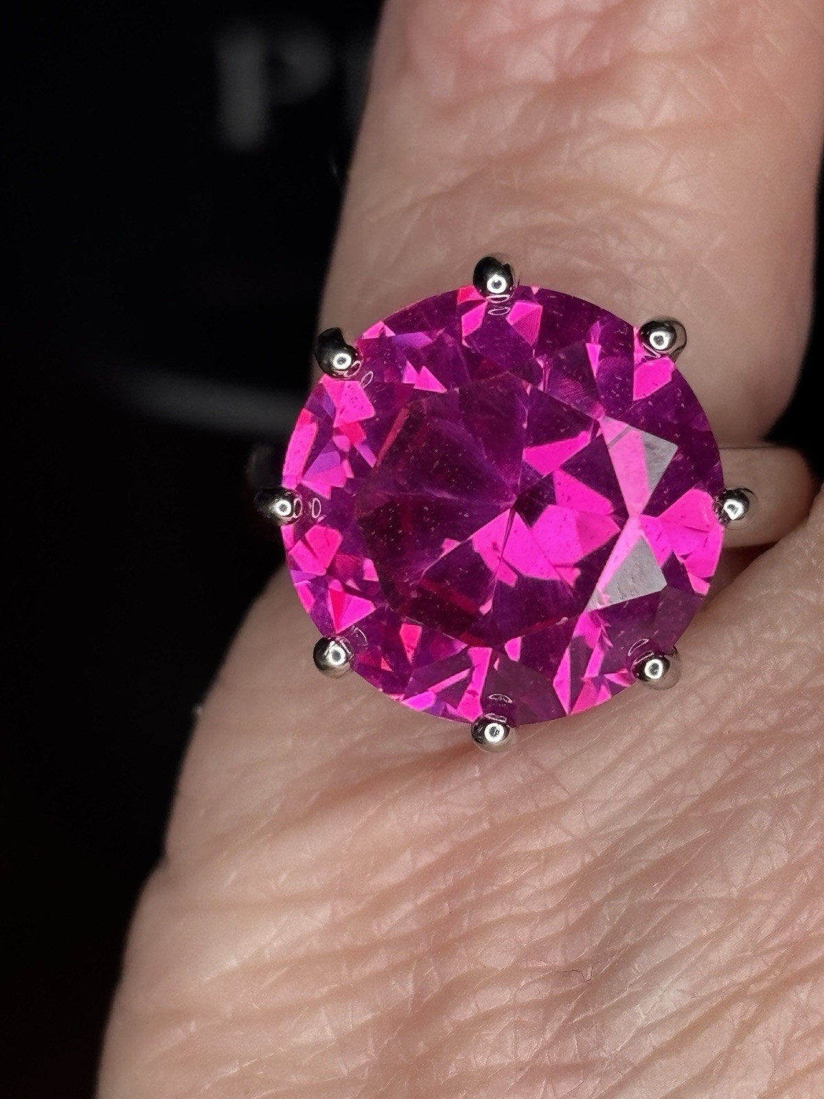 Sterling 8mm Lab Created Ruby Size 5 - image 1