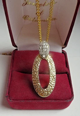Anhänger 925 Silber Zirkonias Bicolor Pavé Hammerschlag Designer 1990er 7,45gr - Bild 1 von 4