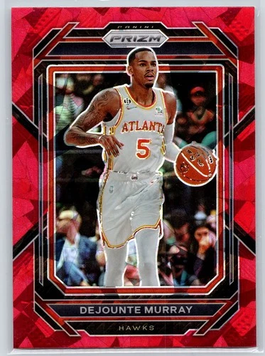 2022-23 Panini Prizm Dejounte Murray Red Cracked Ice Prizm #146 Hawks