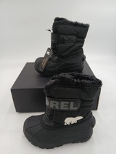Sorel Snow Commander Snow Boots Kids Size 10 Black Winter Insulated Warm