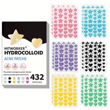 432 Pcs Colorful Pimple Patches Heart Star Hydrocolloid Acne Stickers Face Care