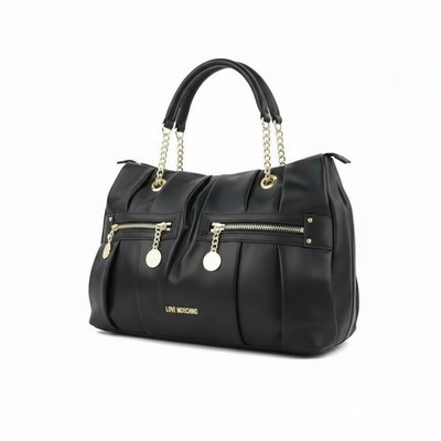 LOVE MOSCHINO Borsa PU Grs Nero Women Bag OS Black Gold Tone Handle