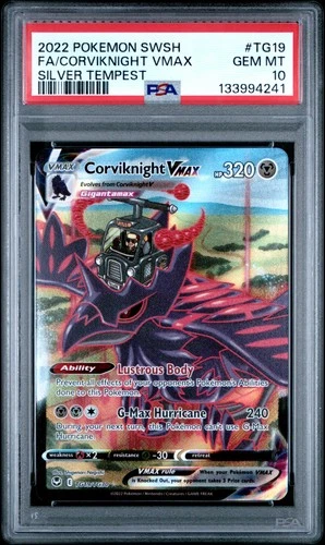 PSA 10 Corviknight Vmax Silver Tempest #TG19 2022 Silver Tempest 133994241
