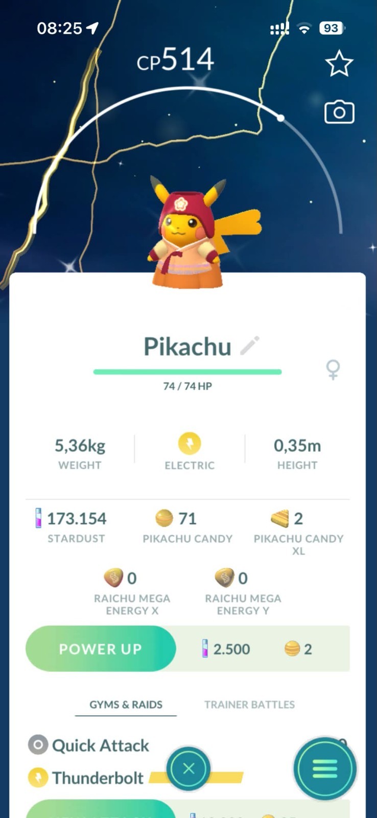 Pokémon Go✨ Shiny Pikachu in orange Hanbok Female - Autumn Picnic - PTC / ✨Trade