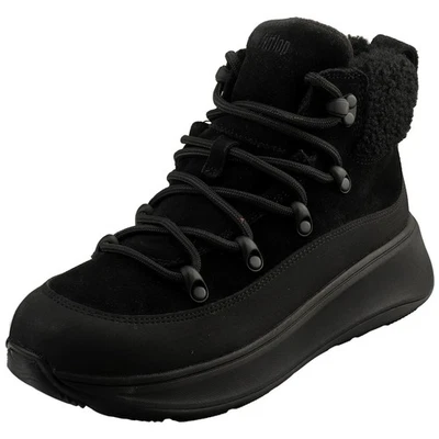 FitFlop F-MODE Teddykragen Stiefel Damen Schwarz - 41 EU