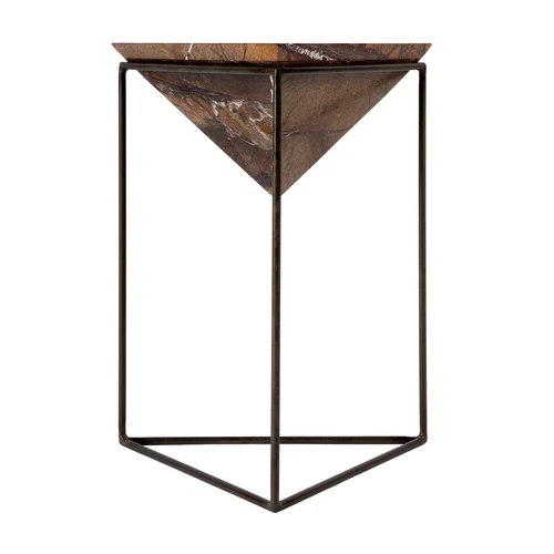 Butler Specialty Company Addis Triangular Marble and Iron Side Table - Brown - Picture 4 of 7