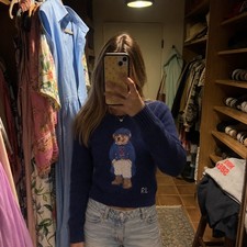 Polo Ralph Lauren Polo Bear Sailor Knitted Crewneck Women s Small Navy