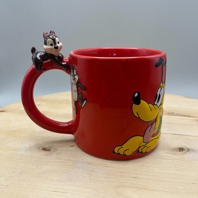 Disney Store 25th Anniversary Pluto and Chipmunks 3D Embossed Chip Dale Mug