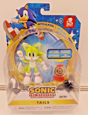 TAILS Sonic The Hedgehog 30th Anniversary 4'' Figure with Super Ring Item Box